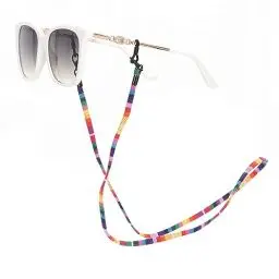Produktbild: GERNEO® - Arizona – gestricktes Brillenband Stoff – Maskenband - extra langeBrillenkordel für Sonnenbrillen & Lesebrillen – diverse Brillenbänder Farben - Brillenhalter Schwarz Maskenkette Rainbow