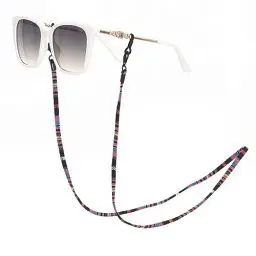 Produktbild: GERNEO® - Arizona – gestricktes Brillenband Stoff – Maskenband - extra lange Brillenkordel für Sonnenbrillen & Lesebrillen – diverse Brillenbänder Farben - Brillenhalter Schwarz Maskenkette Schwarz