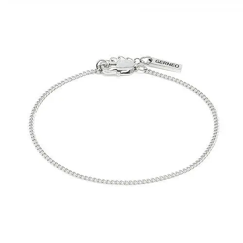 Produktbild: GERNEO® – Bali – Premium Armband in diversen Farben – aus Edelstahl (316L) Chirurgenstahl – Verstellbar 18cm + 2cm (Silber) – Unisex für Frauen & Männer