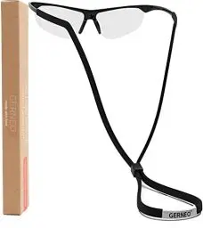 Produktbild: GERNEO® - DAS ORIGINAL – Premium Sportbrillenband & Brillenband Sport für Sportbrille, Sonnenbrille, Lesebrille – in schwarz – wasserfest