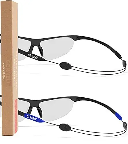 Produktbild: GERNEO® - DAS ORIGINAL – verstellbares Sportbrillenband – Brillenband & Brillenkordel fester Halt Anpassbares-Brillenbandand – Brillenzubehör (1x schwarz & 1x blau)