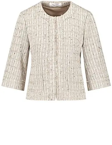 Produktbild: GERRY WEBER Damen 130033-31233 Blazer Langarm, Ecru/Weiss Gemustert, 38