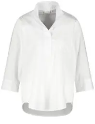 Produktbild: Gerry Weber Damen 3/4 Arm Bluse aus Baumwolle 3/4 Arm, geknöpfte Armschlitze, Manschetten unifarben weiß/weiß 42