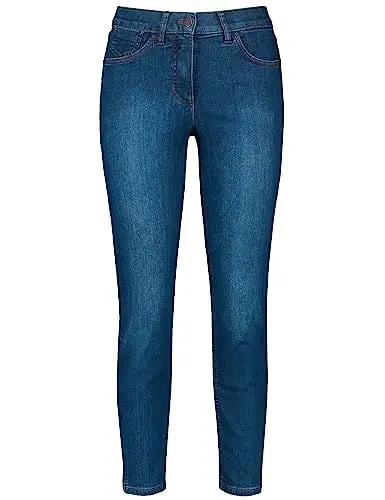 Produktbild: Gerry Weber Damen 5-Pocket Jeans BEST4ME Cropped unifarben, Washed-Out-Effekt 7/8 Länge Dark Blue Denim mit use 38