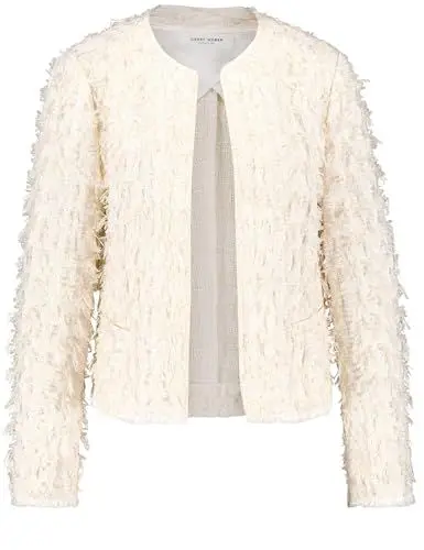 Produktbild: Gerry Weber Damen Blazerjacke Freundin Perfect Piece Langarm unifarben, Melange Whisper White 38