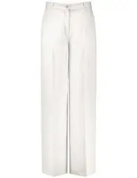Produktbild: Gerry Weber Damen Fließende Hose mit Bügelfalte unifarben reguläre Länge Off-White 40