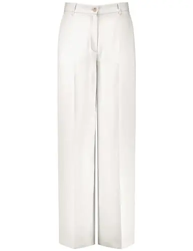 Produktbild: Gerry Weber Damen Fließende Hose mit Bügelfalte unifarben reguläre Länge Off-White 40