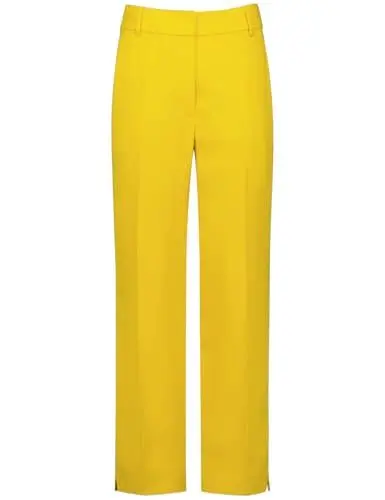 Produktbild: Gerry Weber Damen Fließende Hose mit Bügelfalten unifarben reguläre Länge Mustard 44
