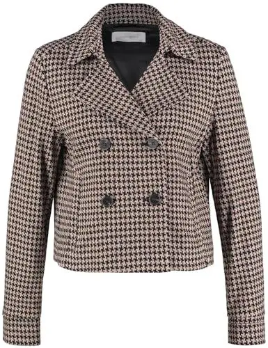 Produktbild: GERRY WEBER Damen 430014-31224-9132 Blazer, Camel Schwarz Hahnentritt, 42 EU