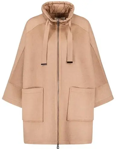 Produktbild: Gerry Weber Damen Modisches Cape mit Reißverschluss Langarm unifarben Camel 38