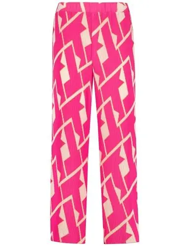 Produktbild: Gerry Weber Damen Plisseehose Mir꞉ELA Gemustert 7/8 Länge, leicht verkürztes Bein Lila/Pink Druck 40