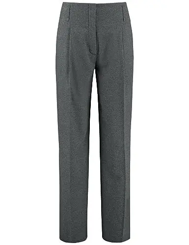 Produktbild: Gerry Weber Damen Weite Hose mit Bundfalten Melange, unifarben reguläre Länge Volcano Melange 44