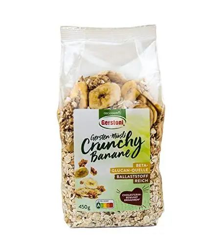 Produktbild: Gerstoni Gersten-Müsli Crunchy Banane 450 g - Ballaststoffreich mit Gersten-Beta-Glucan
