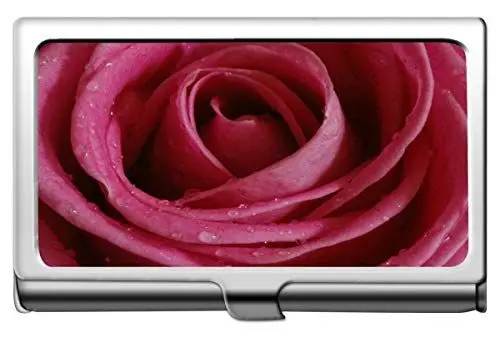 Produktbild: Geschäftsname-Kartenhalter, Blumen-rosa Rosen-Rosen-Makroblumen-Bild-Namen-Karten-Kasten