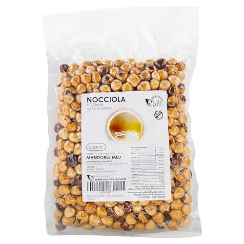 Produktbild: Geschälte und geröstete sizilianische Haselnüsse - Trockenfrüchte Quelle für Vitamine und Ballaststoffe - Glutenfrei (500g)