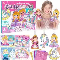 Produktbild: Geschenk Basteln Mädchen 4 5 6 7 Jahre: Bastelset Kinder 4-6 Jahre Geschenke für Mädchen 5 6 7 8 Jahre Einhorn Prinzessin Spielzeug ab 4-10 Jahre Mädchen Sticker Kinder Aufkleber Geburtstagsgeschenk