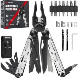 Produktbild: Geschenk für Männer, BIBURY Multitools, Outdoor Multi Tool faltbare Zange mit verbesserter Schere und Schraubendreher, Edelstahl Multitools mit Nylontasche, Weihnachtsgeschenke für Papa