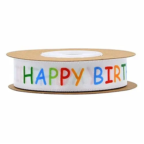 Produktbild: Geschenkband,Präsent Ribbons 10 Yard 15 mm Geschenkband Satinband mit Happy Birthday für Geschenkpapier Nach Hause Dekorative Karte Machen Handwerk Scrapbooking