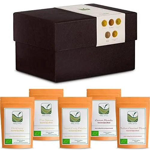 Produktbild: Geschenkbox Auswahl Asiatischer Kräuter Und Gewürze – Indisches Basilikum Kurkuma Zitronengras Sternanis Zimt Geschenktütchen Schachteln Geschenk Kiste Box Für Geschenke Geschenkschachteln