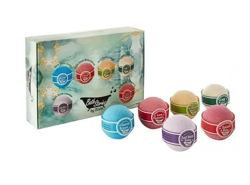 Produktbild: OlivieNatural Beauty! Badebomben: Wassermelone, Eselsmilch, Lavendel, Jasmin, Erdbeere, Ozean (6 Stück, White, Alle Hauttypen, Entspannung)