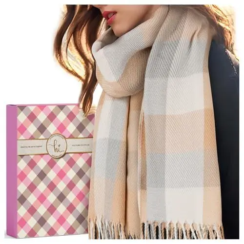 Produktbild: Geschenke für Frauen Schal Damen Winter: Kaschmir Damenschal Winterschal Wollschal Damen, Teenager Mädchen Geschenke für Mama Freundin Nikolaus Geschenke Weihnachtsgeschenke für Frauen Adventskalender