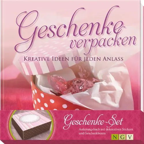 Produktbild: Geschenke-Set: Geschenke verpacken - Kreative Ideen für jeden Anlass. Anleitungsbuch mir dekorativen Stickern und Geschenkboxen