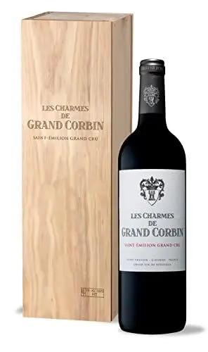 Produktbild: Geschenkset Holzkiste - Charmes de Grand Corbin - AOP Saint Emilion Grand Cru - Rotwein - 75cl