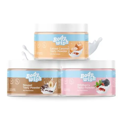 Produktbild: Geschmackspulver Kalorienarm | Chunky Christmas Edition - Kalorienarmes Geschmackspulver | Natürlicher Zuckerersatz - Gesund Weihnachten Salted Caramel - Wildberry - Nougat | 3 x 150gr - Aroma