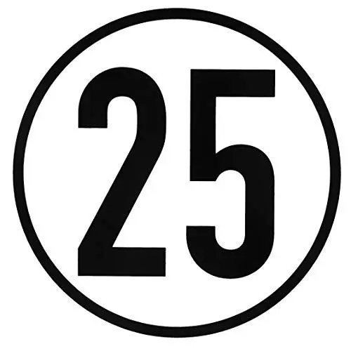 Produktbild: Geschwindigkeitsschild | 25 km/h | Stahlblech | Durchmesser Ø 200 mm | Kilometerschild | Schild | Höchstgeschwindigkeit | Anhänger | Kipperaufbau | Trecker | Traktor | Schlepper