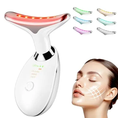 Produktbild: Gesichtsmassagegerät Gegen Falten Gesicht Massagegerät, 45℃ Gesichtsmassagegerät Elektrisch Gua Sha, Doppelkinn Straffer Face Lifting Gerät mit 3 Modi für Hautstraffung, Lifting, Verbesserung