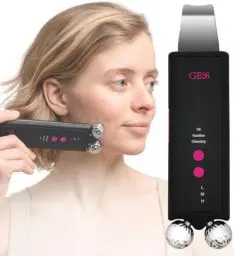 Produktbild: GESS EMS-Massage & Ultraschallpeelinggerät – Porenreiniger & Doppelkinn-Entferner, 3 Modi für Hautstraffung, Ultraschall-Mikromassage & Myostimulation, Tiefenreinigung & effektive Hautpflege