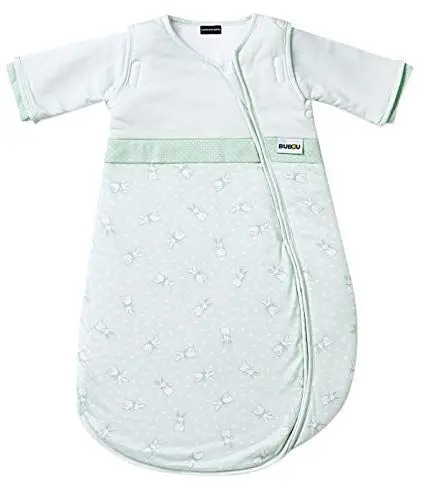 Produktbild: Gesslein Bubou Design 172: Temperaturregulierender Ganzjahreschlafsack/Schlafsack für Babys/Kinder, Größe 110, Mint mit Hasen