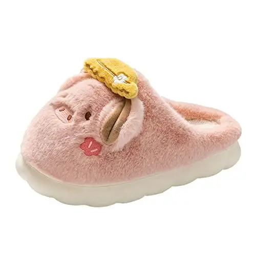 Produktbild: Gesundheitsschuhe Damen Mit FußBett Schlappen Damen-Paar-Baumwollhausschuhe -Winter-warme Schuhe Plus Samt-Dicke Unterseite -Baumwollhausschuhe Badeschuhe Kinder 37 MäDchen Damen Slides (Pink, 37)