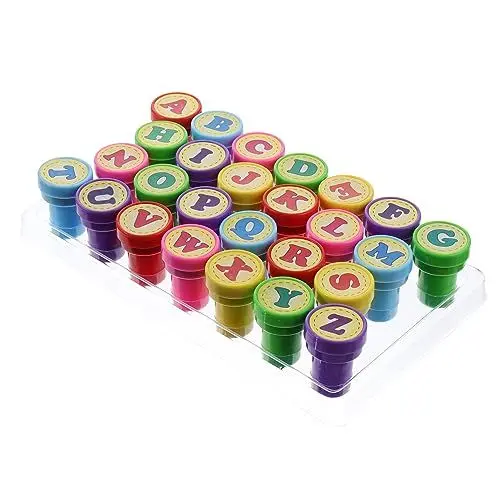 Produktbild: GETAJGHSD 26st Kinderstempel Süßer Scrapbooking-Stempel Selbstfärbende Stempel Für Kinder Partyzubehör Für Kinder Stempelkissen Für Kinder Für Kinderpartys Plastik Violett