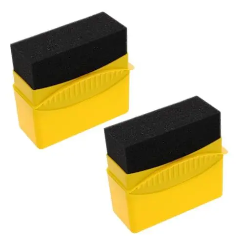 Produktbild: GETAJGHSD 2stücke Reifenpflege- -Pads Robuste Und Wiederverwendbare Schwämme Für Reifenpflege Gelbe Reifenauftrags-Pads Für Müheloses Auftragen Von Reifenpflegeprodukten
