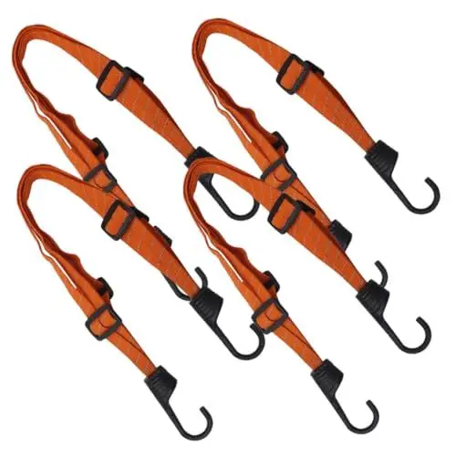 Produktbild: GETAJGHSD 4stücke Heavy-duty Nylon Schnur Fahrrad Gepäck Strap Ladungsgurte Verstellbares Seil Nylonschnur Mit Haken Für Fahrradladungen