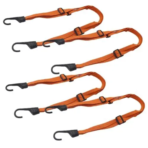 Produktbild: GETAJGHSD 4stücke Fahrrad Gepäck Nylon Strap Radfahren Feste Seil Außen Einstellbare Nylon Schnur Mit Haken Robuste Langlebige Materialien Widerstandsfähig Kratzer Vermeiden Haken