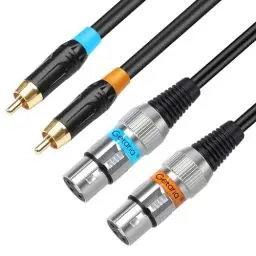 Produktbild: Getaria Dual Cinch auf XLR Kabel, 2 Cinch auf 2 XLR Male HiFi Stereo Audio Verbindung Mikrofonkabel Drahtschnur Pfadkabel (FEMALE, 1M)