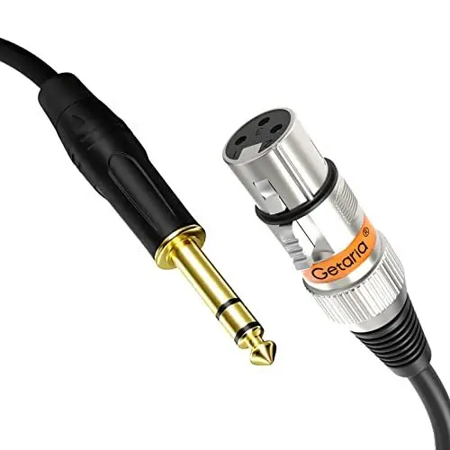 Produktbild: Getaria Klinke 6,35 mm auf XLR Stecker 3 poliges Audio kabel, Geflochtenes XLR-Stecker auf 1/4 TRS Stereo Gitarren kabel