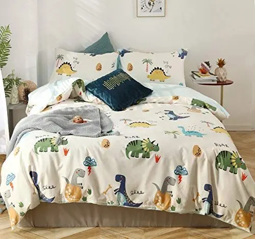 Produktbild: GETIYA <strong>Neueste:</strong>  Baby Bettwäsche 100x135 Baumwolle Kinder Dinosaurier Bettwäsche Cartoon Bettbezug Dino Muster Wende Bettwäsche Baumwolle mit Kissenbezug 40x60 Jungen Mädchen Bettwäsche Einzelbett