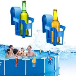 Produktbild: Getränkehalter für Pool Schwimmbäder, Flaschenhalter Pool, Cocktail Halter, Bierhalter, Dosenhalter, Becherhalter Bier, Praktischer Getränkehalter für Poolrand, Poolzubehörteile Getränkehalte (blau)