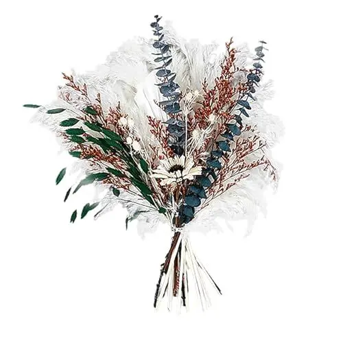 Produktbild: Getrockneter Blumenstrauß, Echte Blumenarrangements, Pampasgras, Getrocknete Blumenarrangements, Getrockneter Pampasgras-Blumenstrauß, Getrockneter Blumenstrauß, Heimdekoration