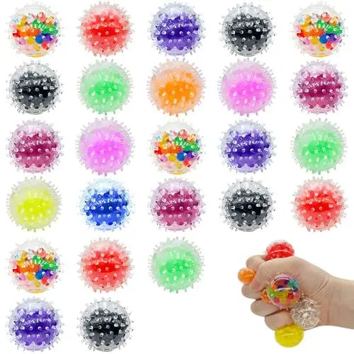 Produktbild: Getyjoe 25 Stück Stressbälle Spielzeug Anti Stress Spielzeug 3.5 cm Fidget Toys Squishy Ball Squishy Balls Set Stressbälle Squishy Balls Squeeze Ball zum entspannen für Angst abbauen und Beruhigung