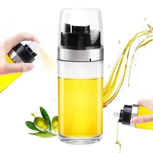 Produktbild: Getyjoe Ölsprüher zum Kochen 150ml Öl Sprühflasche mit Ausgießer und Sprühfunktion, 2 in 1 Multifunktions Ölspray Essig Spritzer Ölspender Olivenöl Sprüher für Backen Grillen Pasta und Salate