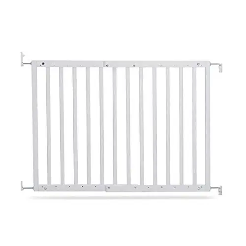 Produktbild: Geuther 2700 schwenkbares Türschutzgitter Passung: 63 cm - 103,5 cm Türgitter Treppenschutzgitter zum Bohren extra hohes Babygitter stufenlos einstellbar Sicherheitsverschluss Weiß