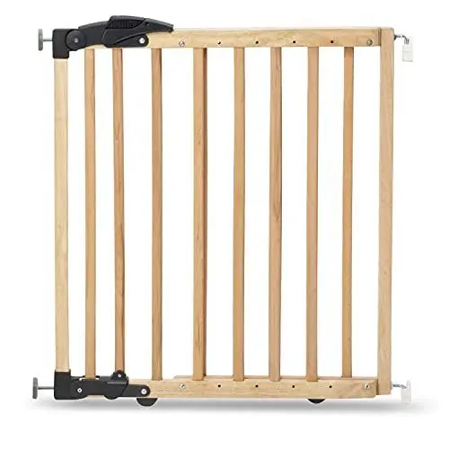 Produktbild: Geuther 2714 schwenkbares Türschutzgitter Passung: 68 cm - 102 cm Türgitter ohne Bohren Sicherheitsverschluss barrierefrei in 2 Richtungen öffenbares Babygitter ECO