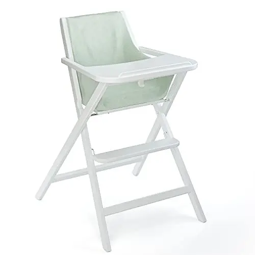 Produktbild: Geuther Klapp-Hochstuhl TRAVELLER Baby Hochstuhl mit Tisch Zusammenklappbares Reisezubehör Babystuhl mit 3-Punkt Sicherheitsgurt & Essbrett Platzsparend & schadstofffrei Weiß
