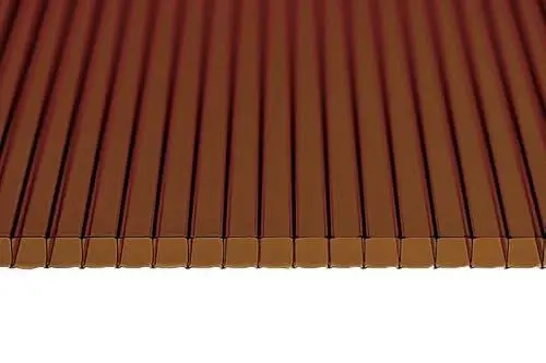 Produktbild: Gewächshausplatten 1 Stk: 1000x700 Polycarbonat Doppelstegplatten 10 mm Rauchig-braun - UV-beständige Polycarbonatplatten Für Gewächshaus - Robuste Polycarbonat Doppelstegplatten Für Carports