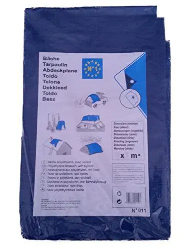 Produktbild: Gewebeplane – Abdeckplane – Schutzplane, Bootsplane, Holzplane, 10x15m Schnittmaß (Ca - 5 Proz.), Blau oder Blau-Grün