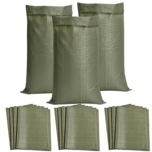 Produktbild: Gewebesäcke,15 Stück Sandsäcke Hochwasser,Sandsäcke Hochwasserschutz 80x120cm,Bauschuttsäcke,Sandsack Hochwasserschutz,Big Pack Sack für Garten Abfall Hochwasser Schutz Aufbewahrung
